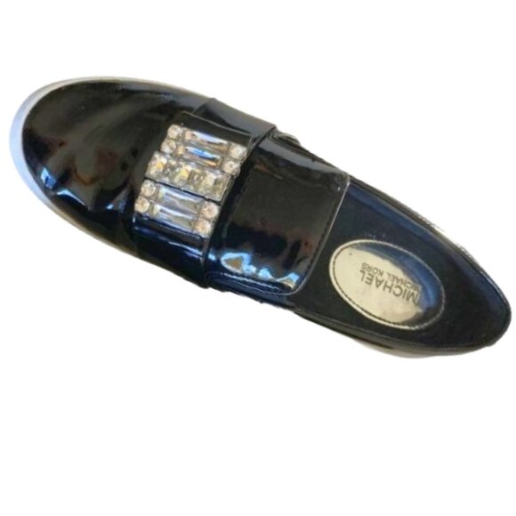Michael Kors Black Patent Leather Loafers with Crystal Embellishment - Picture 8 of 8